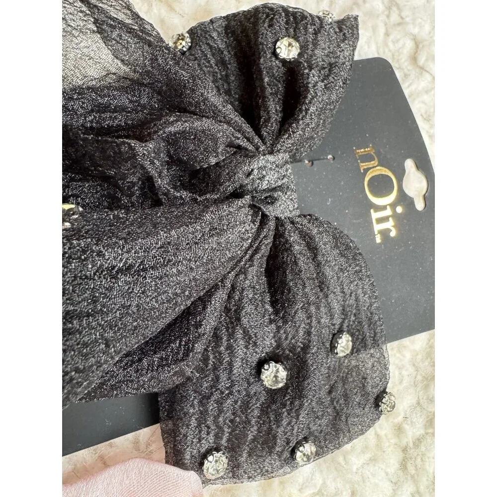 NORDSTROM NOIR 3 PC Hair Accessories Bundle Lot Bows Barrettes Pink Black NEW